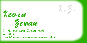 kevin zeman business card